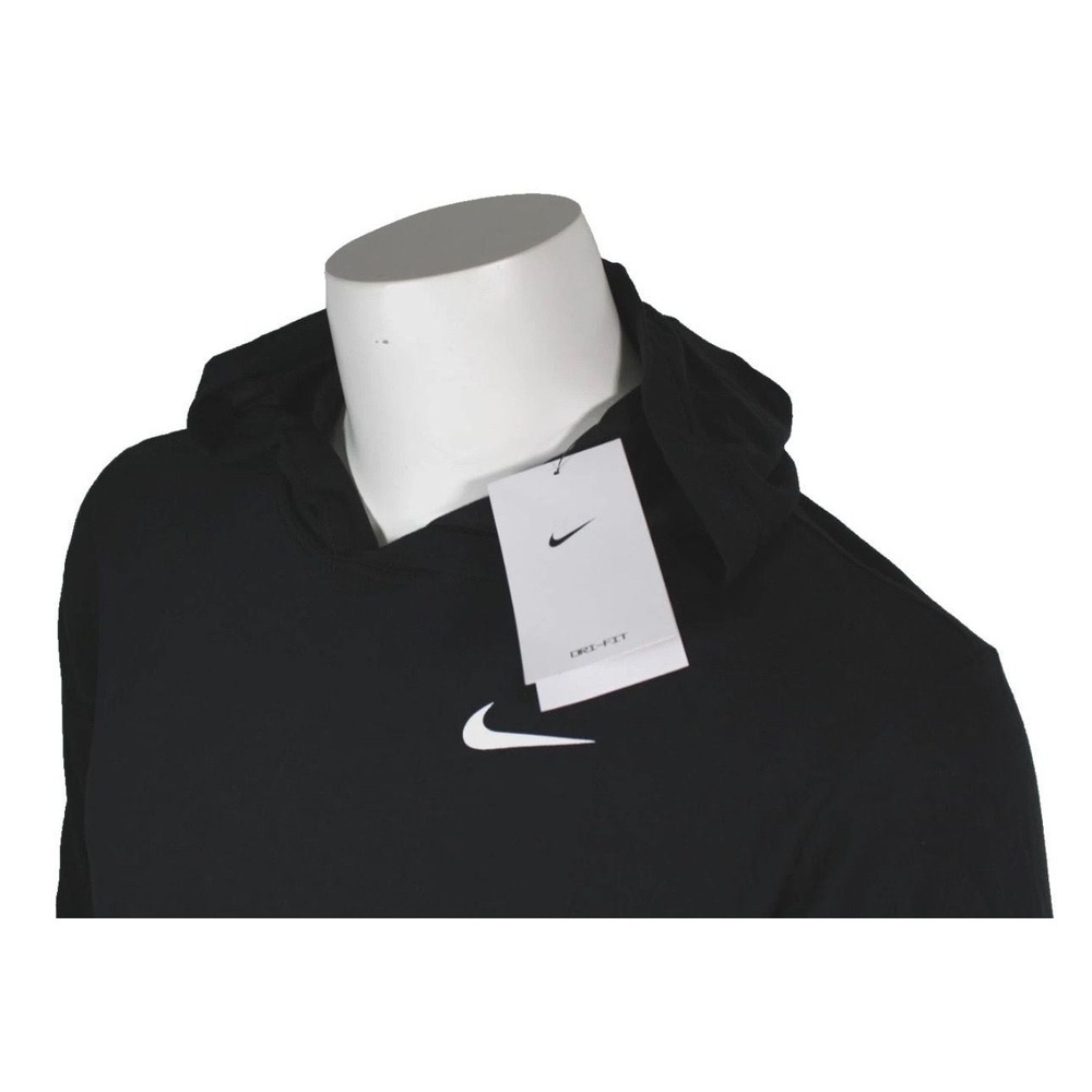 Nike Dri-FIT Hoodie Men's Medium Black Lightweight Pullover Activewear SportNWT - Picture 4 of 12